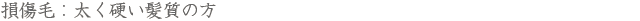 損傷毛:太く硬い髪質の方